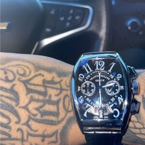 Men's Black Silver Watch